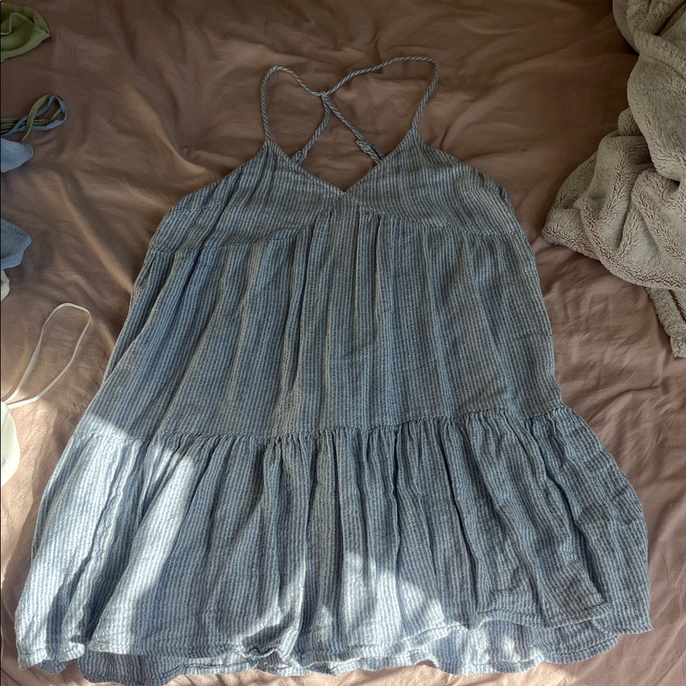 Aerie Blue and White Striped Dress